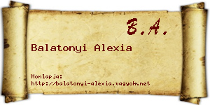 Balatonyi Alexia névjegykártya